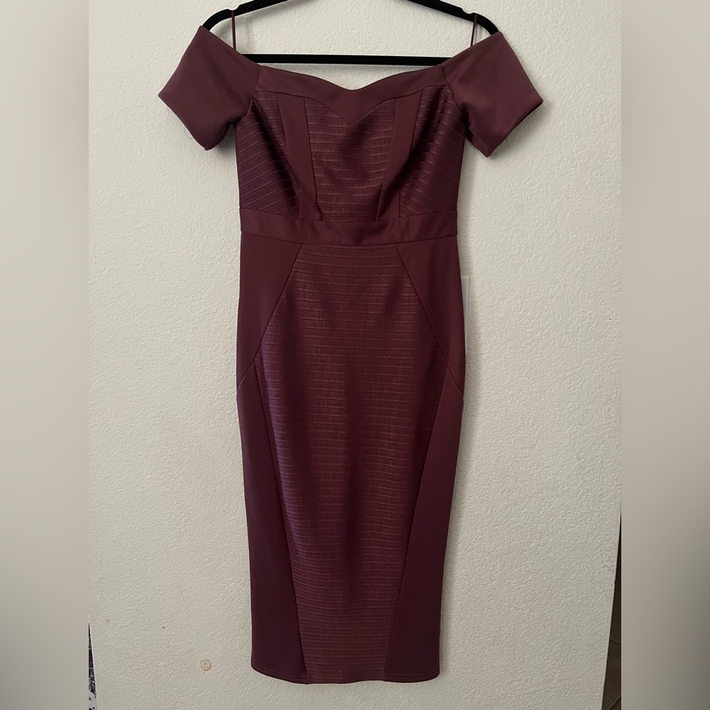 ASOS Burgundy Bodycon Dress size 4